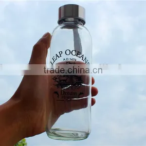 Frosted Glass Water Bottle With Cloth Cover thumbnail-1
