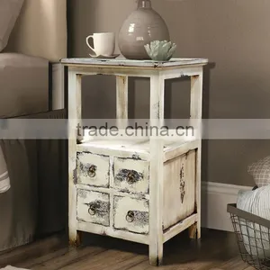 Nightstands Vintage Style 4 Drawers Mahogany Wood thumbnail-1