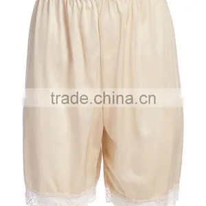 Custom Boxer Shorts Women 100% Nylon White Lace-Trim Culotte Half-Slip thumbnail-2