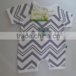 Baby Rompers 2016 New Spring Style Next Newborn 100% Organic Cotton Clothes Baby Boy Romper Short Sleeve Zigzag thumbnail-1