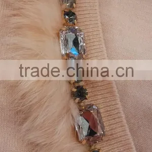 2014 Ladies Knitted Sweater,cardigan With Manual Nail Bead thumbnail-2