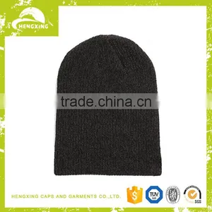 Slouch Beanie Winter Hat Custom Label Beanie Hat/ Studs Long Knitted Pattern Color Blend Knitted Beanie Hats thumbnail-1