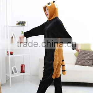 Flannel Cartoon Adult Animal Jumpsuit Animal Pajamas Jumpsuit Raccoon Design thumbnail-3