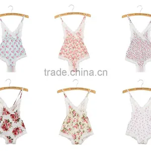 Summer Baby Clothing Hot Sale Baby Girl Lace Romepr Infant and Toddlers Floral Romper thumbnail-1