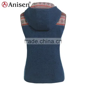 Plus Size Clothing Polyester Fleece Hooded Women Vest thumbnail-6