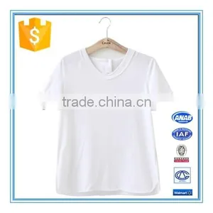 Casual Short Sleeve Viscose Spandex White Plain Design T Shirt For Women thumbnail-1