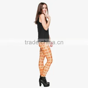 2017 3D Women Printed Leggings for Women Waffles Pattern Leggings Fitness Pants thumbnail-2
