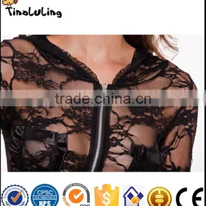 China Manufacture OEM Transparent Lace Sexy Ladies Night Lingeries thumbnail-2
