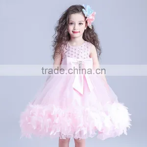 Pink Flowers Girl Dresses With Rhinestone Angel Dress thumbnail-1