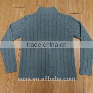 Men Cardigan Cable Knit Sweater With Hidden Zipper Closure thumbnail-2