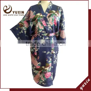 Silk Sexy Kimono Women Robe Gown Bathrobe Sleepwear SW019 thumbnail-1