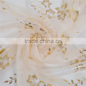 Imitation Silk Scarves & Wraps Rectangle Golden Beige Flower Scarf Factory China thumbnail-2