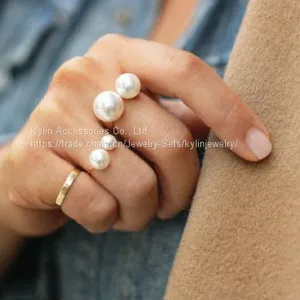 Fashion Jewelry Pearl Open Ring thumbnail-1