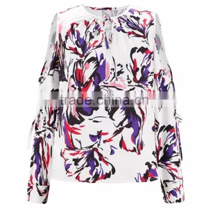 B22622A Europe Ladies Fashion Printting Strapless T-shirt Blouse thumbnail-5