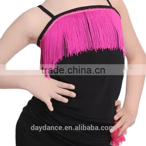 Girls Child Samba Tango Performance Skirt Suit Kids Sexy Camisole Tassel Latin Dance Dress thumbnail-3