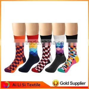 Hot Selling Christmas Kawaii Funny Sock Stripes Argyle Colorful Men's Dress Socks Made in China thumbnail-1