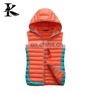 Nylon Padded Jacket Winter Warm Down Vest With Hood thumbnail-1