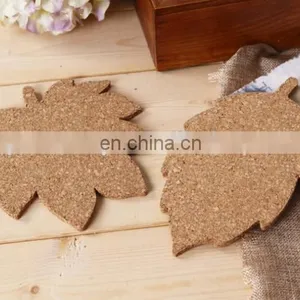 Leaf Design Cork Coaster Wooden Craft Home Decorations 2styles thumbnail-1
