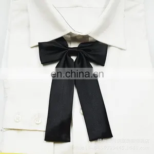 Black Silk Self Tie Bow Tie for Girls thumbnail-1