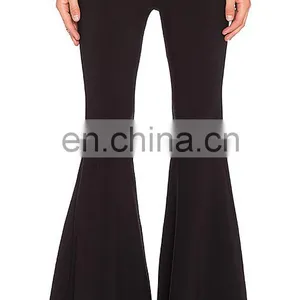 Wholesale Black Wide Leg Pants Harem Ruffle Pants thumbnail-2