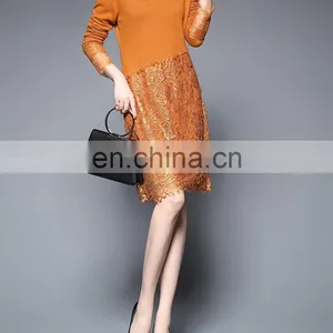 New Trendy Women Knit Long Sleeve Dress thumbnail-1
