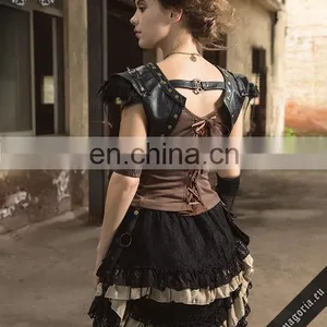 Steampunk High-low Layered Skirt With Removable Pocket thumbnail-2