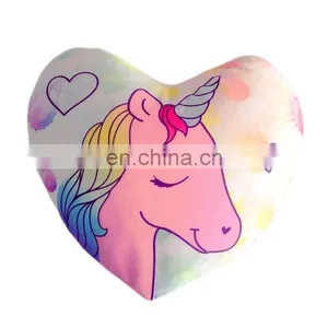 Custom Heart Shape Cute Unicorn Plush Stuffed Bedding Pillows thumbnail-1