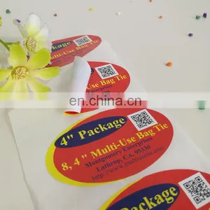 Factory Price Ellipse Enterprise Paper Adhesive Colorful Packaging Sticker With QR Code Printed thumbnail-5