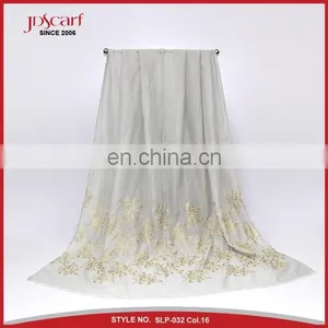 New Designs Multiple Colors Pashmina Scarf Muslim Woman With Embroidery Pattern thumbnail-4
