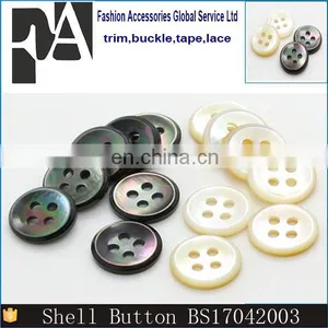 Cheap 10mm 4 Holes Tiny White and Black Natural Shell Buttons for Clothes thumbnail-1