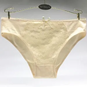 Yun Meng Ni Sexy Underwear Front Transarent Lace Briefs Breathable Cotton Panties For Women thumbnail-4