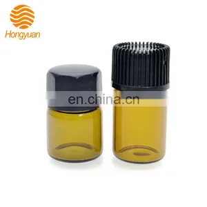 Essential Oil 1ml 2ml 3ml 4ml 5ml 1/4 Dram Amber Clear Blue Glass Vial Bottles With Orifice Reducer Black Cap thumbnail-4