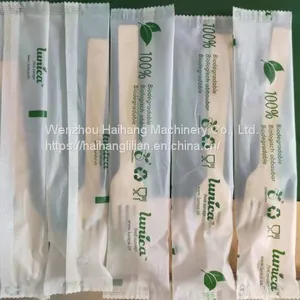 120PCS Per Minute Wooden Tableware Spoon Fork Knife Automatic Packaging Machine With Robot thumbnail-2