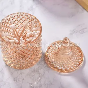 Colored Plating Transparent Glass Sugar Bowl Candy Jar Storage Jar Wedding Candy Cup thumbnail-5