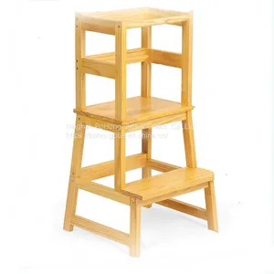 Wooden Kitchen Helper Baby Step Stool Learning Tower Kitchen　Step Stool thumbnail-1