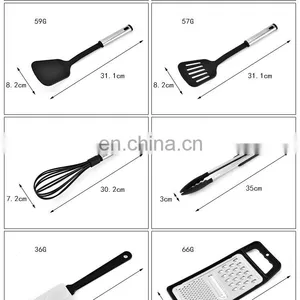 House Hold Stainless Steel Modern Set Reusable Kitchenware Serving Nylon Utensils thumbnail-4