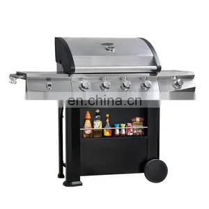 Portable 5 Burners Gas Griller Machine Commercial Smokeless Oven Barbecue Stove Gas Bbq Grill With Side Burner Toaster Ovensc thumbnail-1