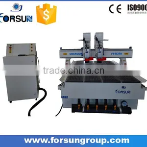 FORSUN FS1530 3d Woodworking Cnc Cutting Engraver Machinery With Two Heads thumbnail-3