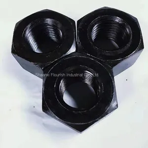 Carbon Steel Hexagon Lock Nut Black Oxide Plating / M3 M8 M12 Hex Nut thumbnail-2
