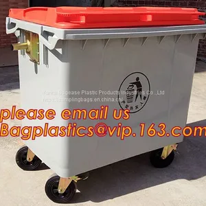 240LCustom Plastic Garbage Bin for Outdoor Use, Large Capacity 660 Liter Plastic Garbage Four-wheeled Cart With Lid Bin thumbnail-1