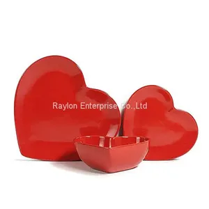 Wholesale Heart Shaped Dinner Set Plates With Bowl thumbnail-4