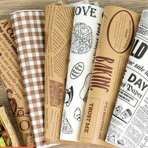 Custom Printing Bread Hamburg Sandwich Food Grade Wrapping Coated Wax Paper thumbnail-1