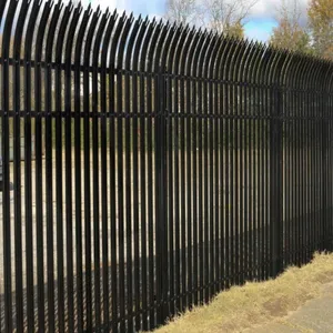 Modern Galvanized Wrought Iron Garden Fence | Oriental-Inspired Steel Picket Fencing thumbnail-1