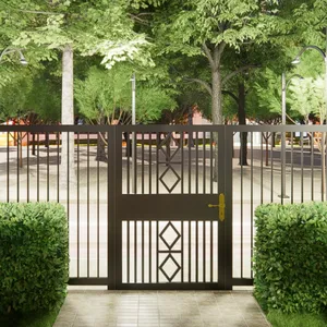Wrought Iron Garden Fence Panels With Decorative Designs, Durable Metal Security Gates for Outdoor Yard Fencing thumbnail-3