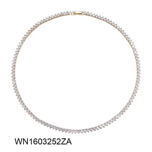 Luxury Hip Hop Tennis Necklace 3m/4m/5m Created Moissanite Gemstone Unisex Basic Tennis Chain Necklace Fine Jewelry Wholesale thumbnail-3