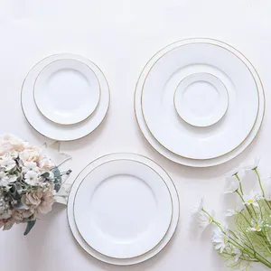 HOMTE Fine Bone China Plate Wholesale OEM Platters Serve for 5 Stars Hotel Rimmed Coupe Oval Shapes thumbnail-1