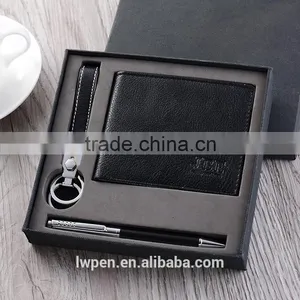 Wholesale Top Quality Custom Keychain and Leather Wallet and Pen Set thumbnail-1