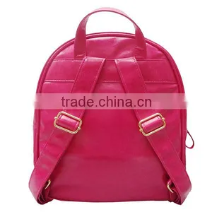 Ladies & Women Fashion Elegant Embossed Pink PU Backpack thumbnail-3