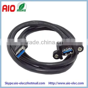 USB 3.0 A Type Male to Female Extension Cable With Screw Holes Can Locked the Front or Rear of Panel thumbnail-1