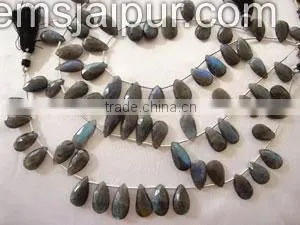 Wholesale Fine Quality Labradorite Far Faceted Pear Beads thumbnail-1
